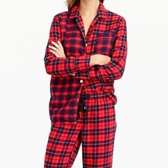 J. Crew Mixed Plaid Flannel Pajama Shirt | S - Picture 1 of 7